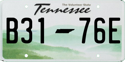 TN license plate B3176E