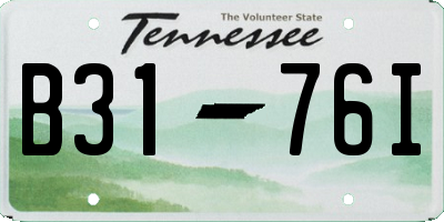 TN license plate B3176I