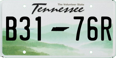 TN license plate B3176R
