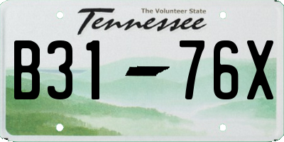TN license plate B3176X