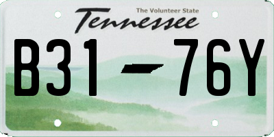 TN license plate B3176Y