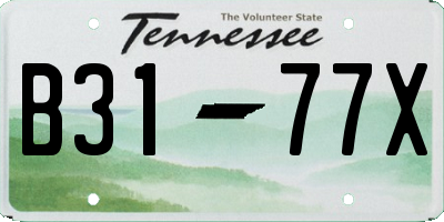 TN license plate B3177X