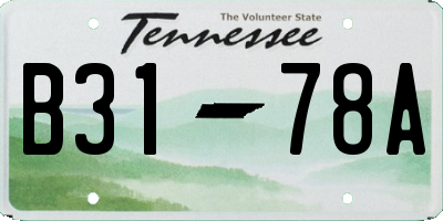 TN license plate B3178A