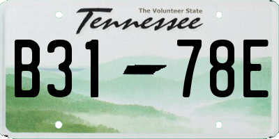 TN license plate B3178E