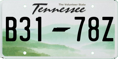 TN license plate B3178Z