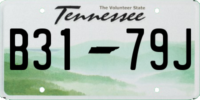 TN license plate B3179J