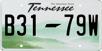 TN license plate B3179W