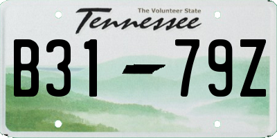 TN license plate B3179Z