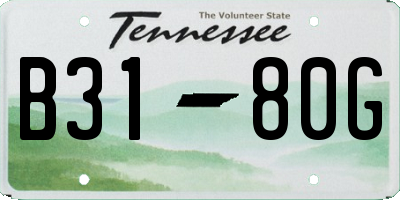 TN license plate B3180G