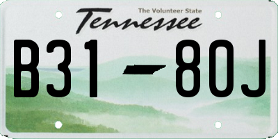 TN license plate B3180J