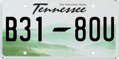 TN license plate B3180U