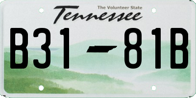 TN license plate B3181B