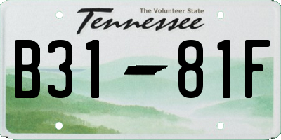 TN license plate B3181F