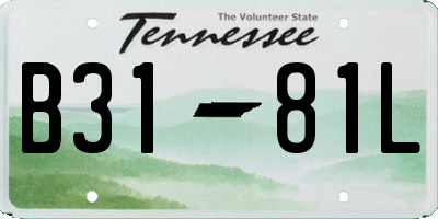 TN license plate B3181L