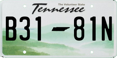 TN license plate B3181N