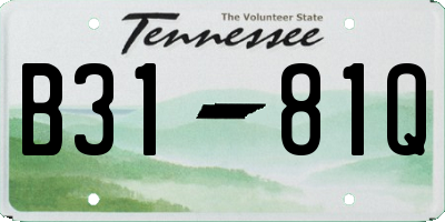 TN license plate B3181Q