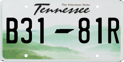 TN license plate B3181R