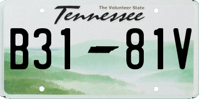 TN license plate B3181V