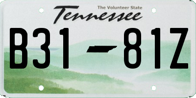 TN license plate B3181Z