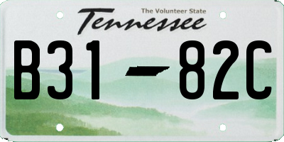 TN license plate B3182C
