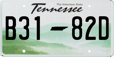 TN license plate B3182D