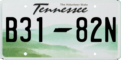 TN license plate B3182N