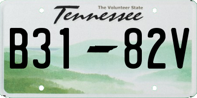 TN license plate B3182V