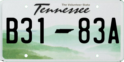 TN license plate B3183A
