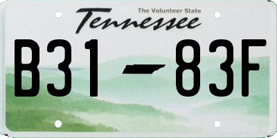 TN license plate B3183F