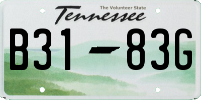 TN license plate B3183G