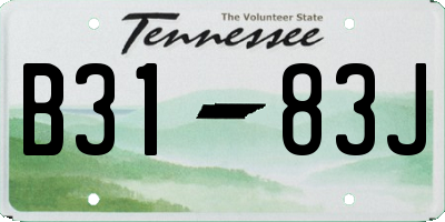 TN license plate B3183J