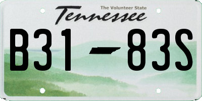 TN license plate B3183S
