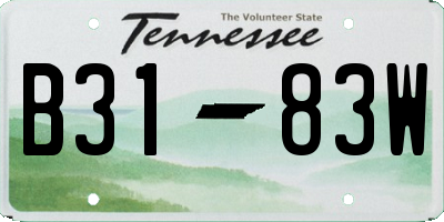 TN license plate B3183W