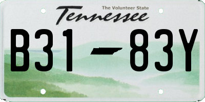 TN license plate B3183Y