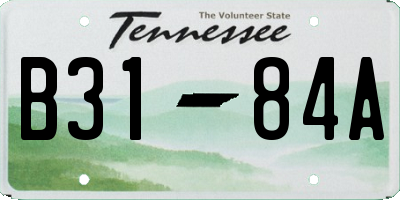 TN license plate B3184A