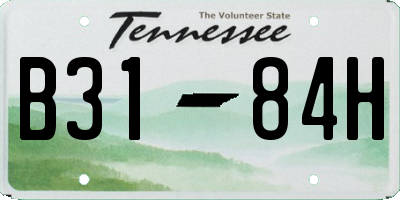 TN license plate B3184H