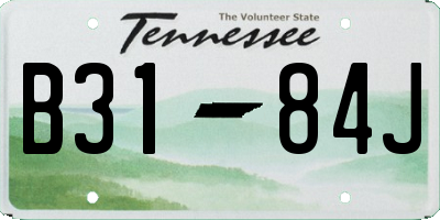 TN license plate B3184J