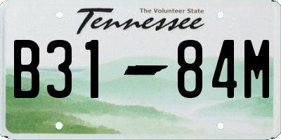 TN license plate B3184M