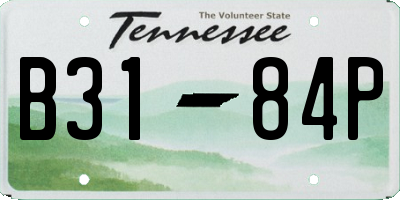 TN license plate B3184P