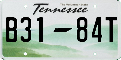 TN license plate B3184T