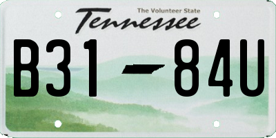 TN license plate B3184U