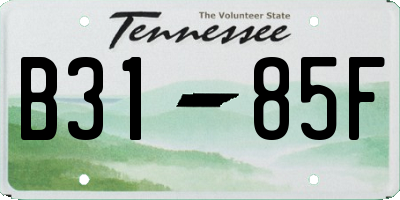 TN license plate B3185F