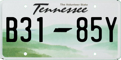 TN license plate B3185Y