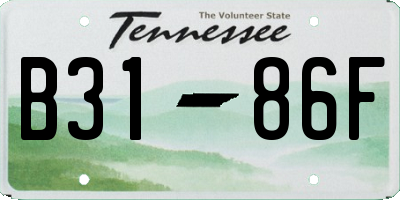 TN license plate B3186F
