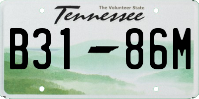 TN license plate B3186M