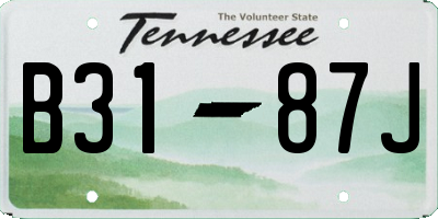 TN license plate B3187J