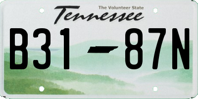 TN license plate B3187N
