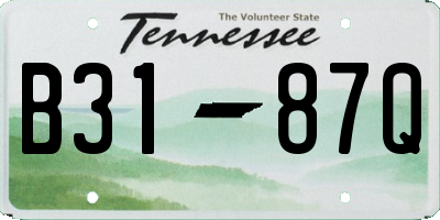 TN license plate B3187Q