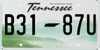 TN license plate B3187U