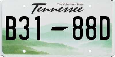 TN license plate B3188D